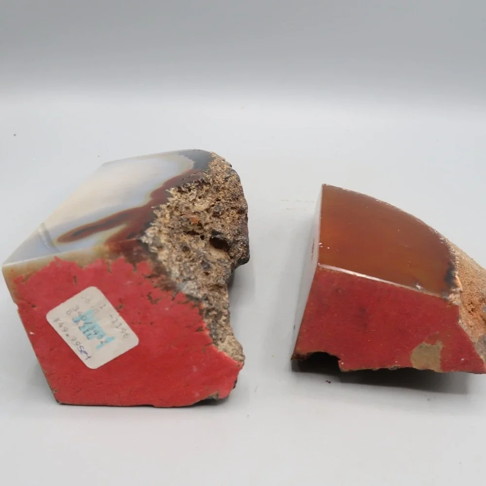 Paper weighs or Book ends Solid Bruneau Jasper & Blue‎ Agate Polish Rock
